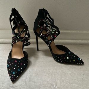 New sexy New York and Company, rhinestone butterfly shoes, size 7, 4 inch heel